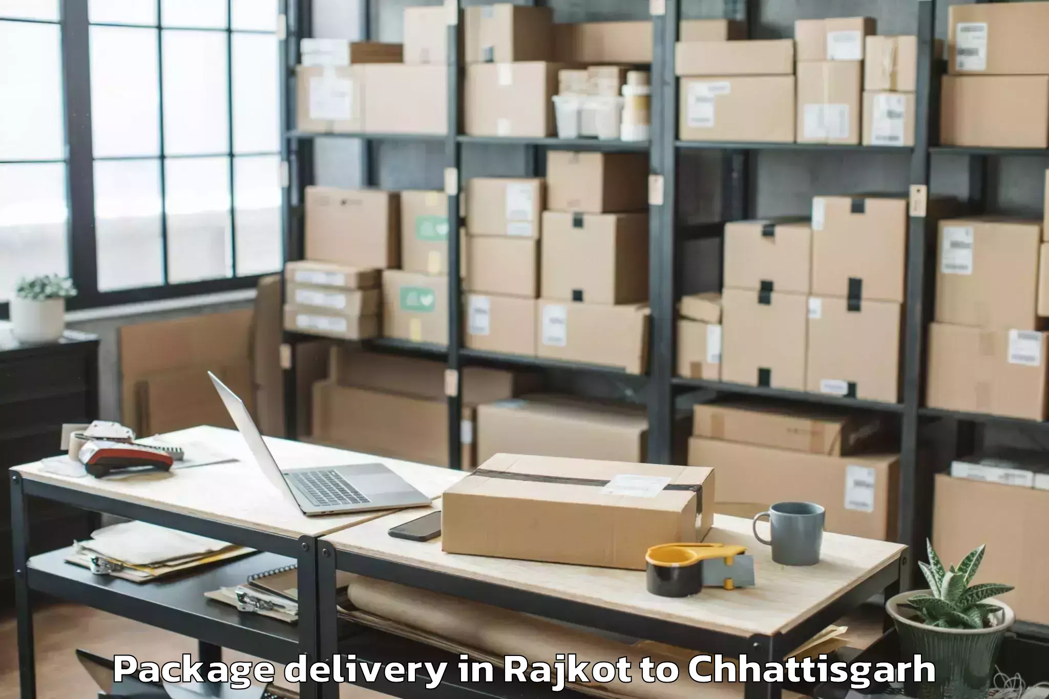 Trusted Rajkot to Raigarh Chhattisgarh Package Delivery